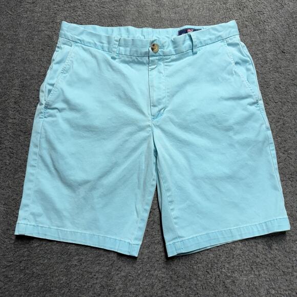 Vineyard Vines Other - Vineyard Vines Breaker Shorts Mens 32x9 Blue Flat Front Chino Golf Preppy Boat